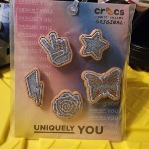 👖CROCS x DENIM! RARE Sealed Jibbitz Denim Patch 5-Pack (Limited Edition!)🌟